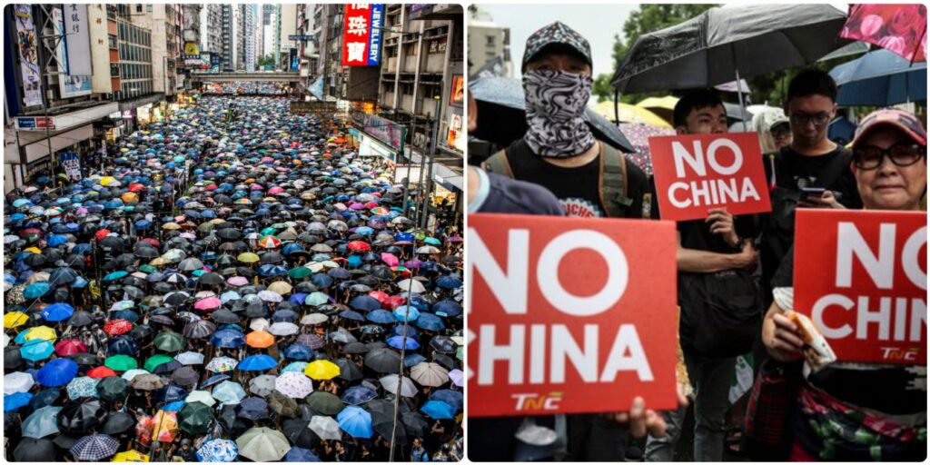 Protest by the people of Hong Kong against china