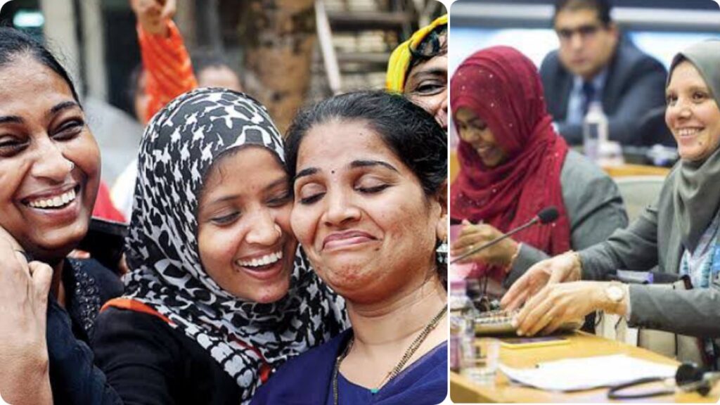 Happy Indian muslim women