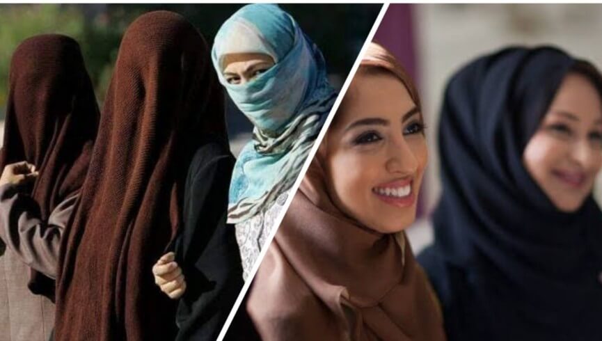 Muslim women wearing hijab