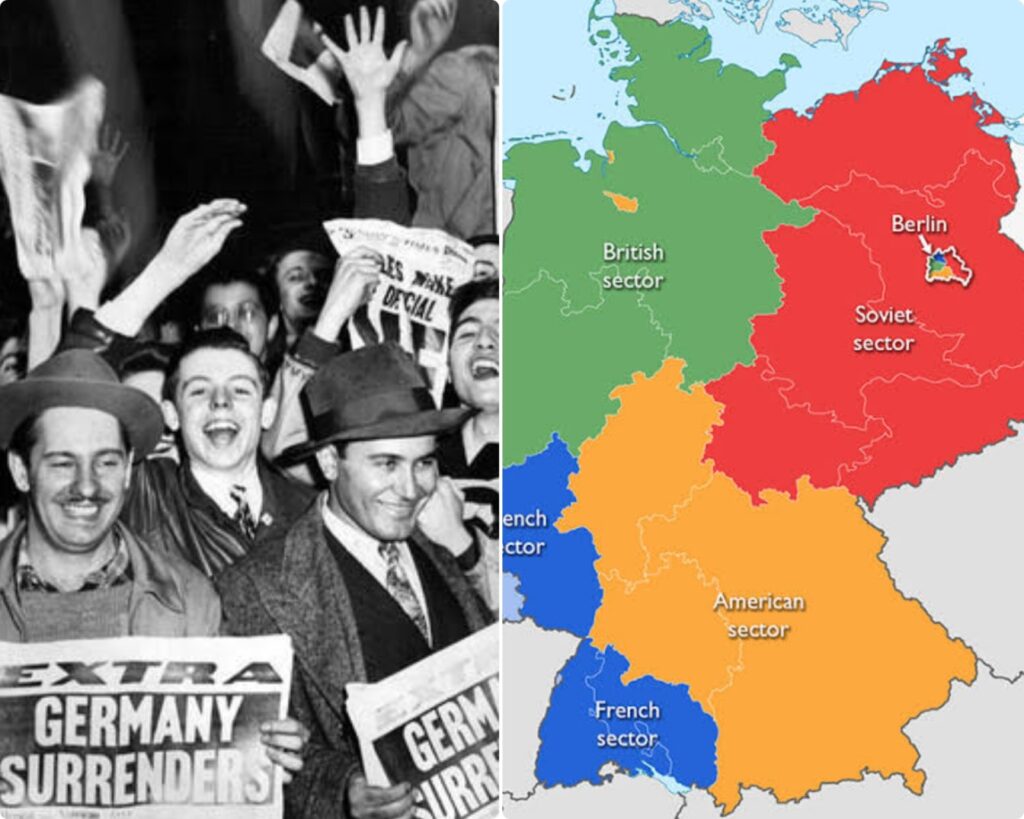 Germany divided in four parts after World War 2 