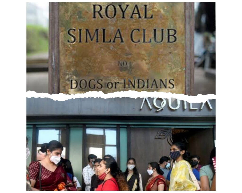 No Dogs and Indian signboard at Royal Simla Club