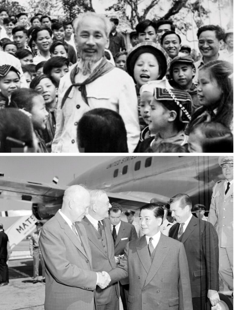 North Vietnamese leader Ho Chi Minh and Ngo Dinh Diem